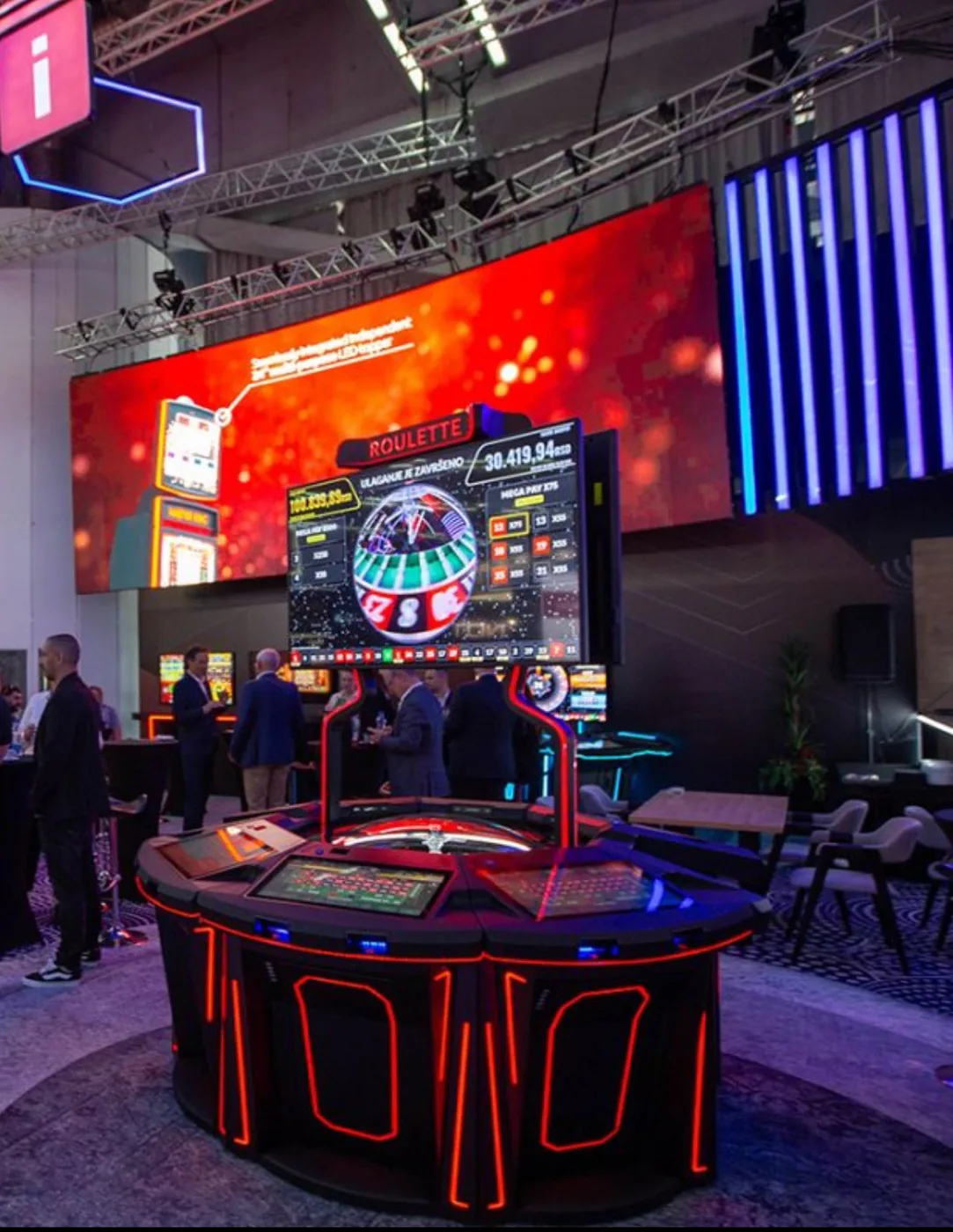 Optimum Plus electronic roulette at a trade show