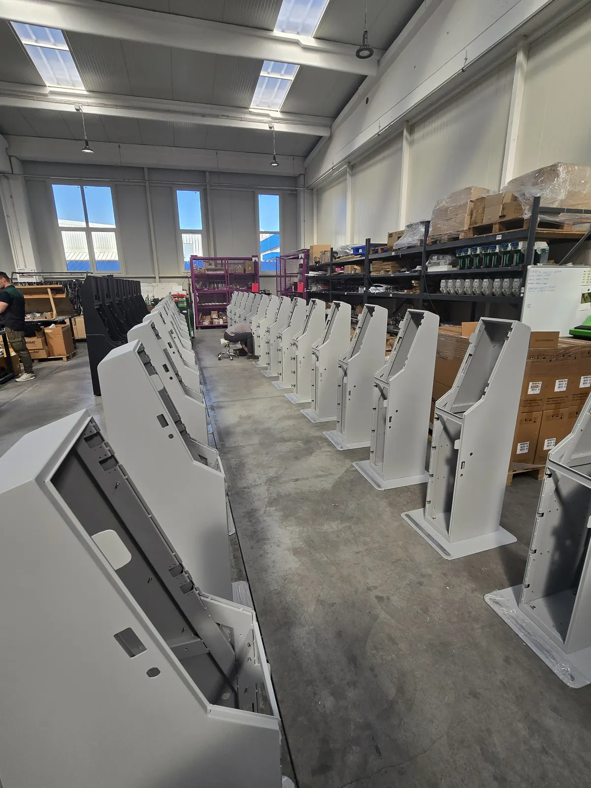 Kiosk bodies on the assembly line