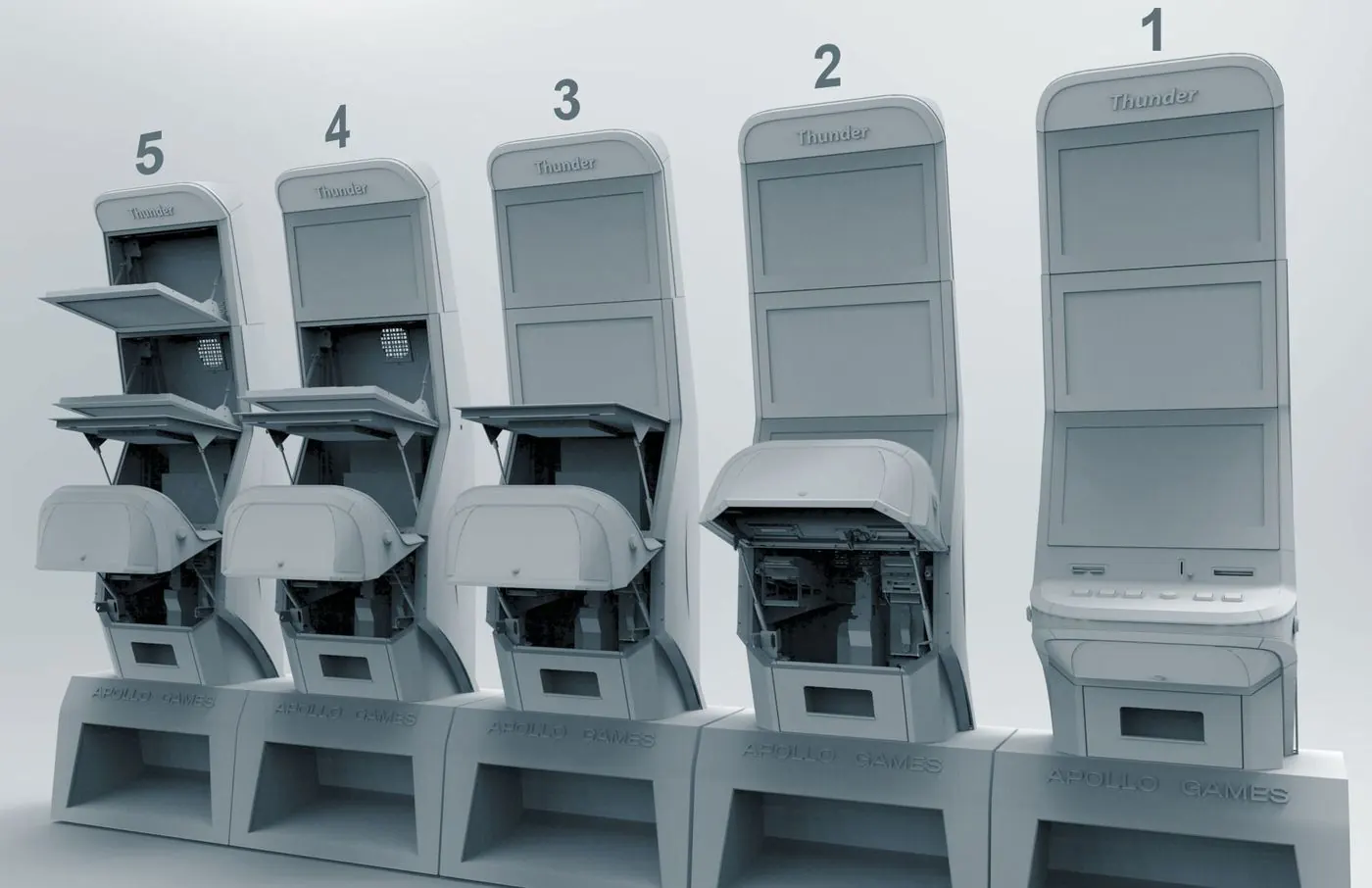 Casino cabinet family, five sizes