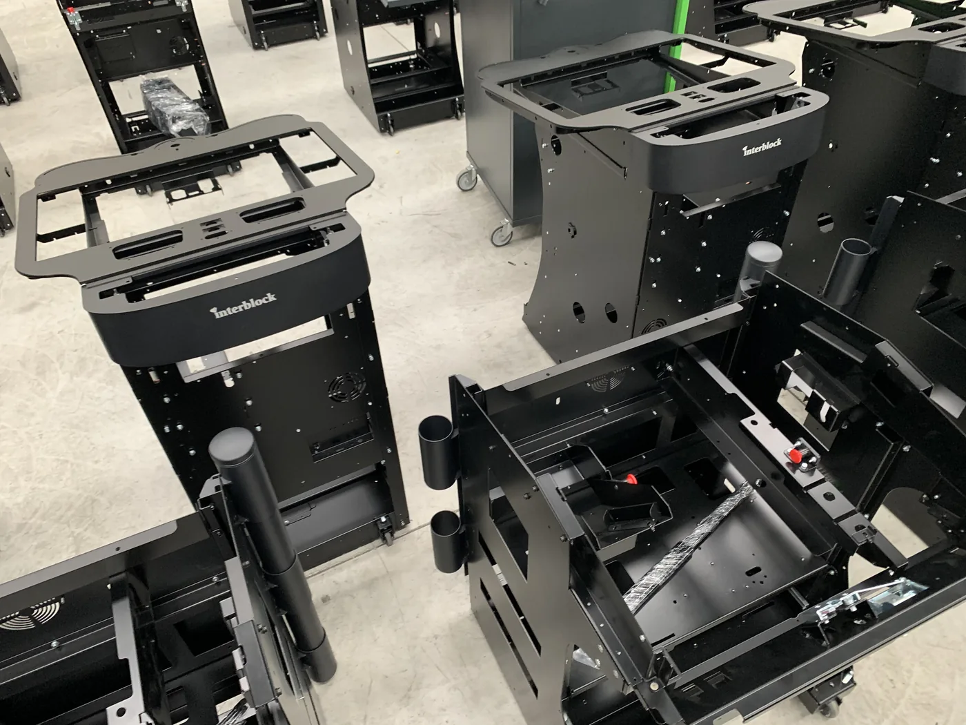 Roulette cabinet frames, black powder coat